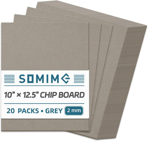 Pack grey chipboard - grey, sheets